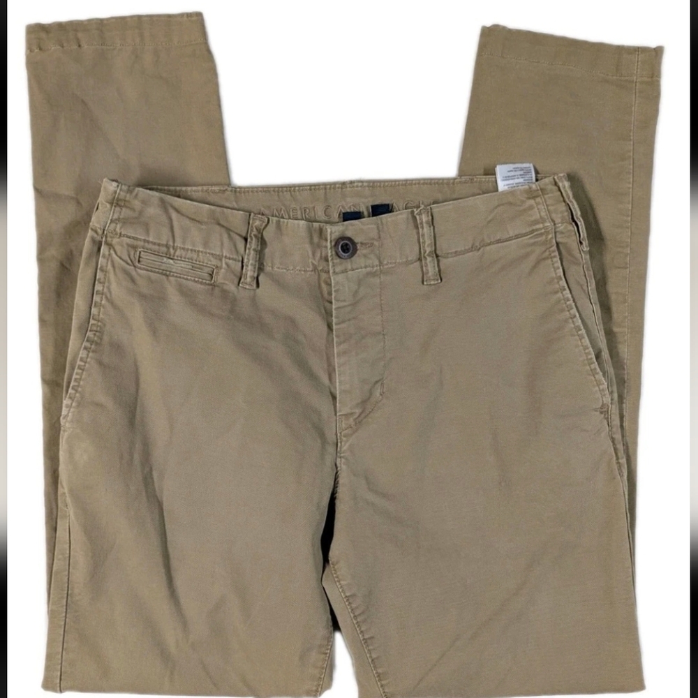 American Eagle Men's Slim Lived-In Khakis Size 29x32 Tan Chino Pants